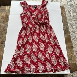 Lands End Red Nautical Faux Wrap Dress